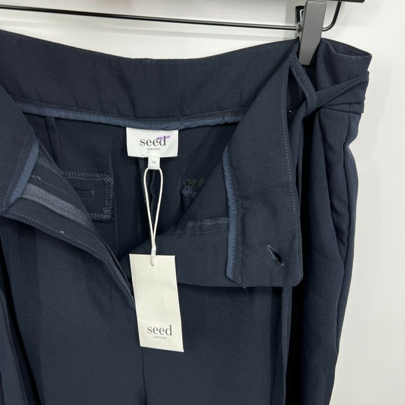 Seed Heritage Pants Wide Leg Tie Waist High Rise - Picture 3 of 9